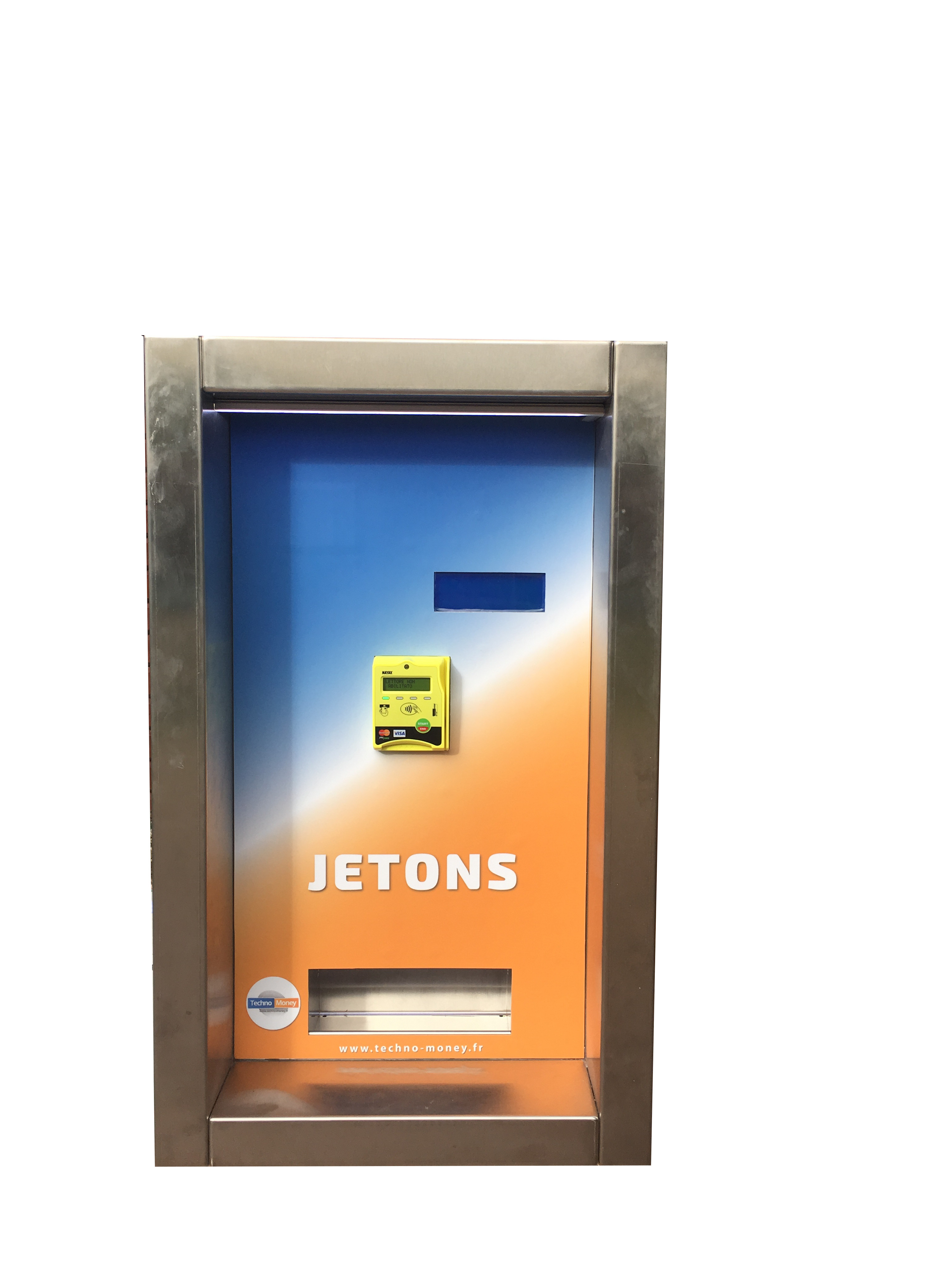 Distributeur de jetons encastrable - 1 sorte de jeton - CB "banques privées" - Pièces et/ou billets