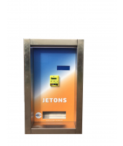 Distributeur de jetons encastrable - 1 sorte de jeton - CB "banques privées" - Pièces et/ou billets